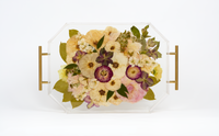 Pressed Flower Resin Serving Tray with Handles | 12x16
