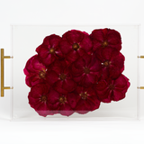 Pressed Flower Resin Serving Tray with Handles | 12x16