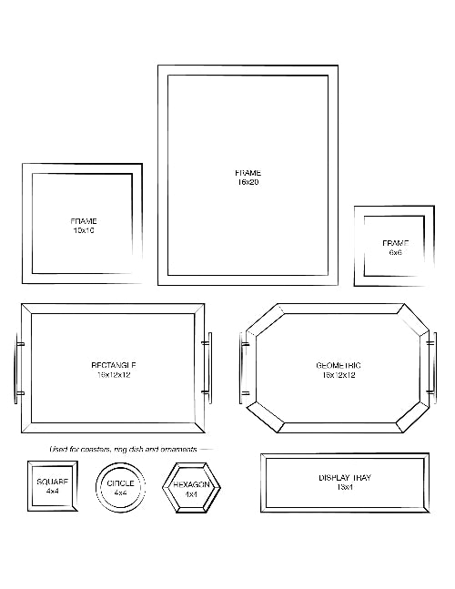 Element Preservation - product size guide - bouquet preservation, pressed flower art