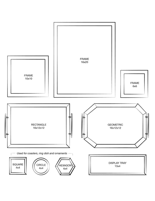 Element Preservation - product size guide - bouquet preservation, pressed flower art