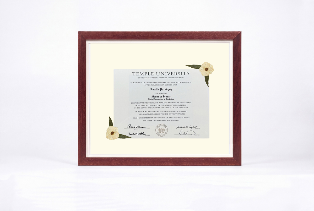 Pressed Flower Diploma Frame | 16x20 Graduation Keepsake