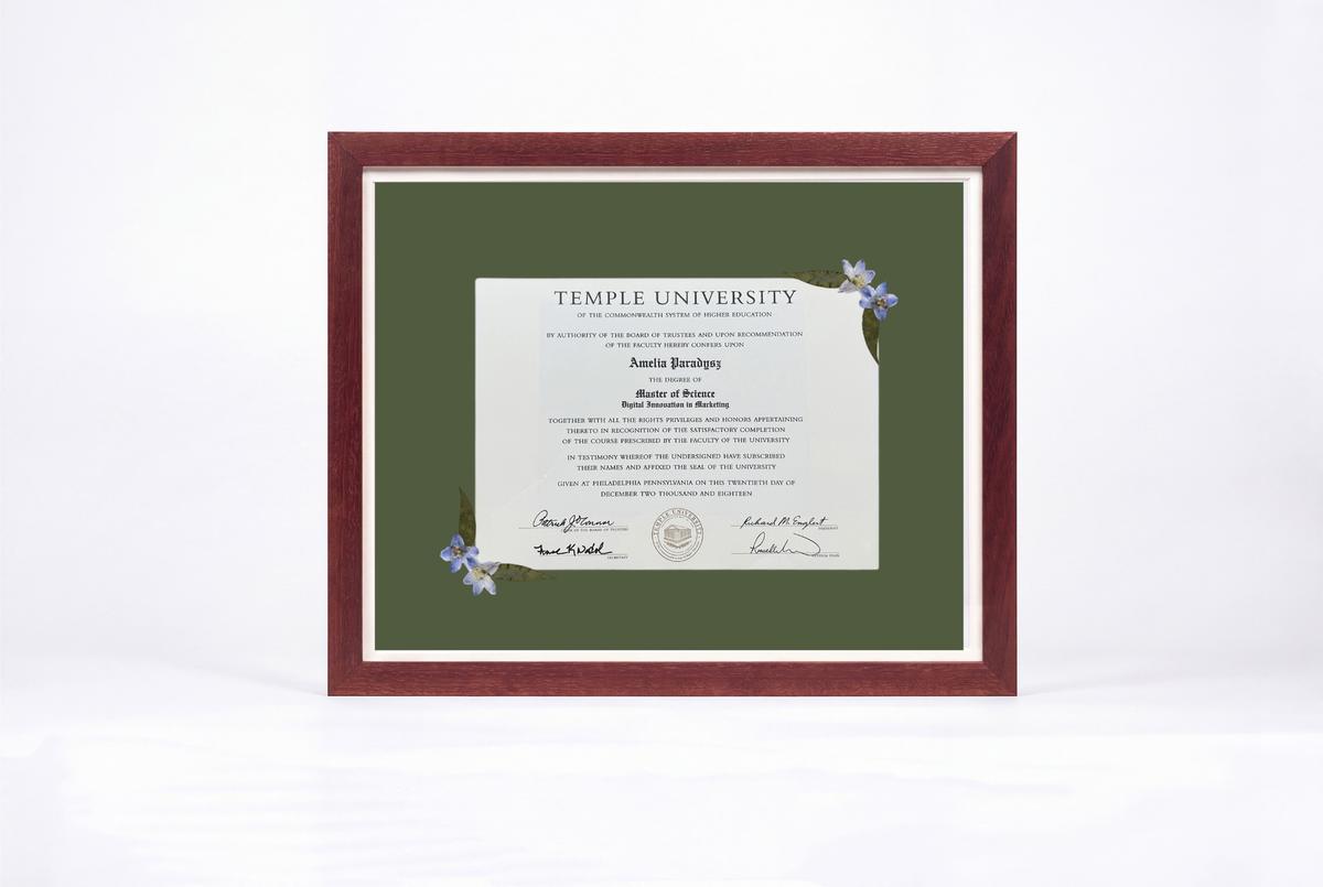Pressed Flower Diploma Frame | 16x20 Graduation Keepsake