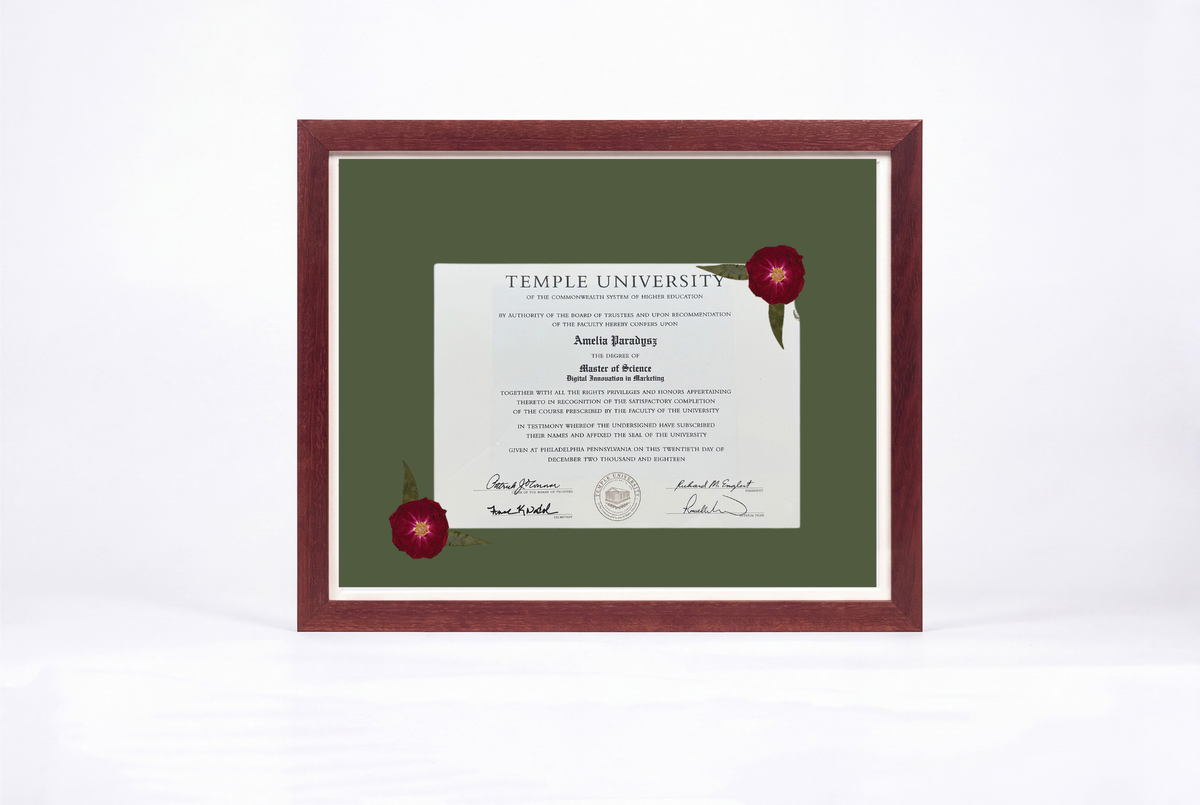 Pressed Flower Diploma Frame | 16x20 Graduation Keepsake