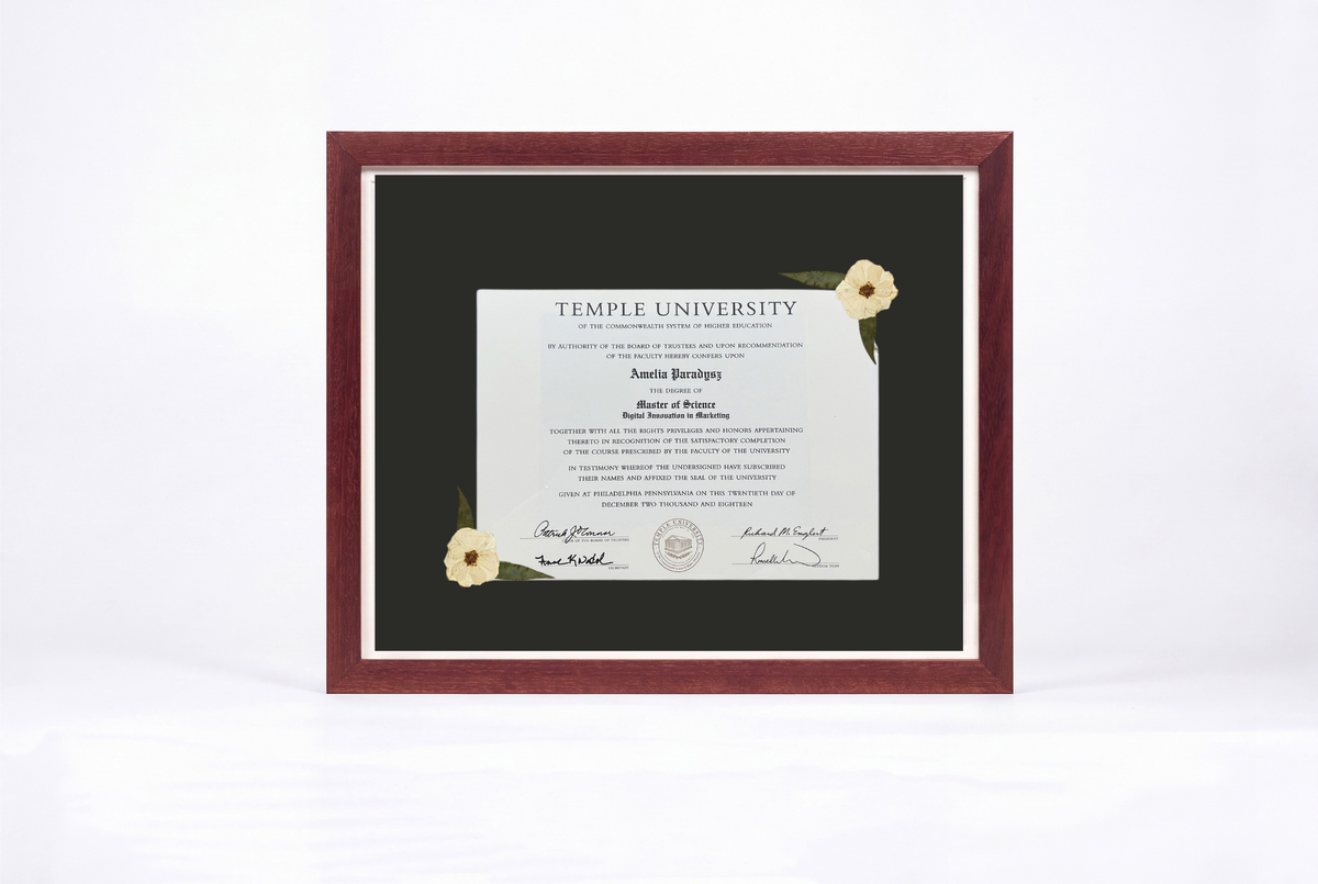 Pressed Flower Diploma Frame | 16x20 Graduation Keepsake