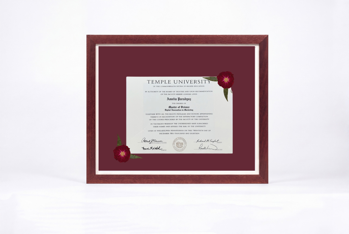 Pressed Flower Diploma Frame | 16x20 Graduation Keepsake