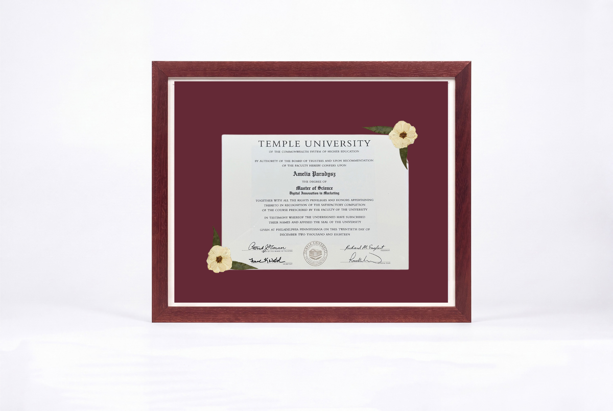 Pressed Flower Diploma Frame | 16x20 Graduation Keepsake