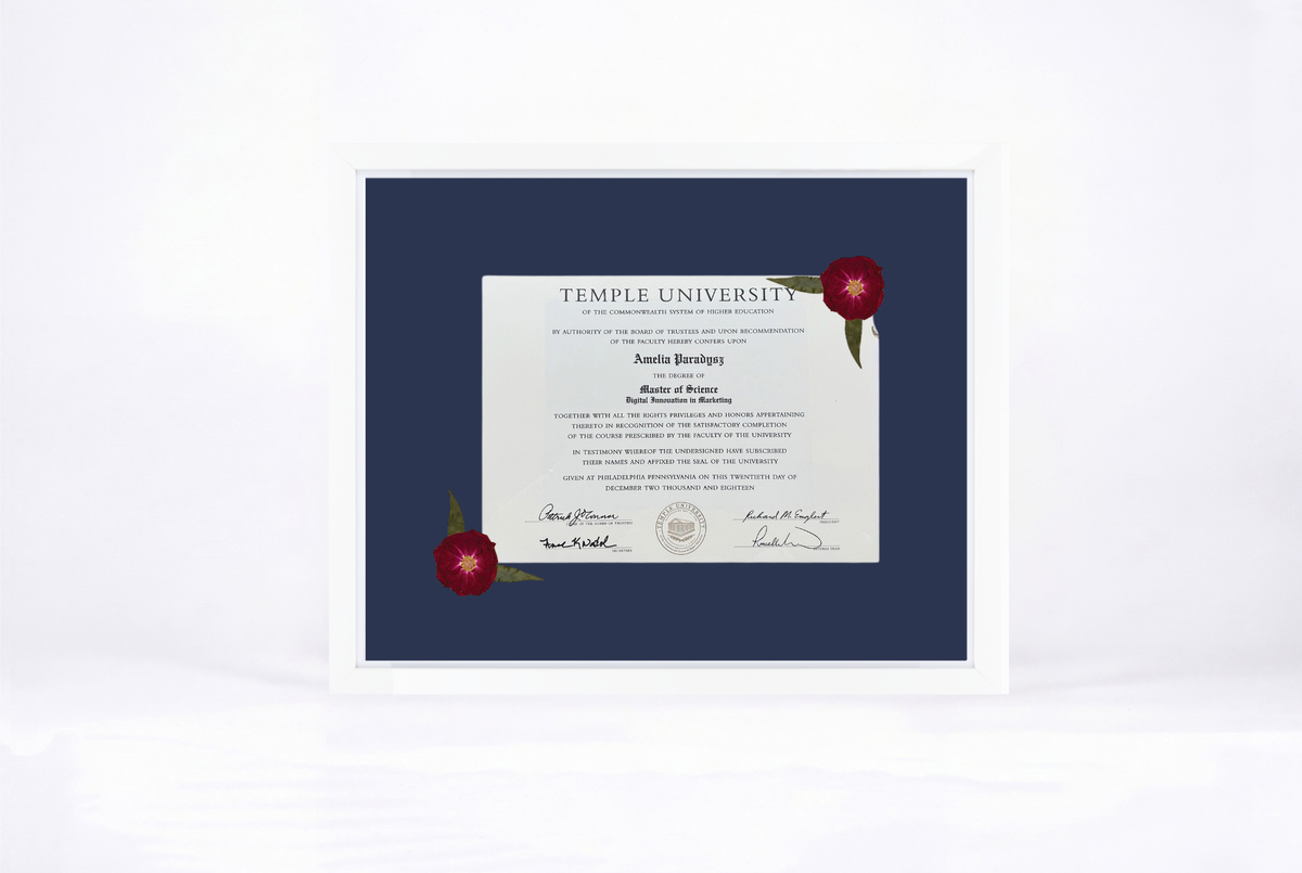 Pressed Flower Diploma Frame | 16x20 Graduation Keepsake