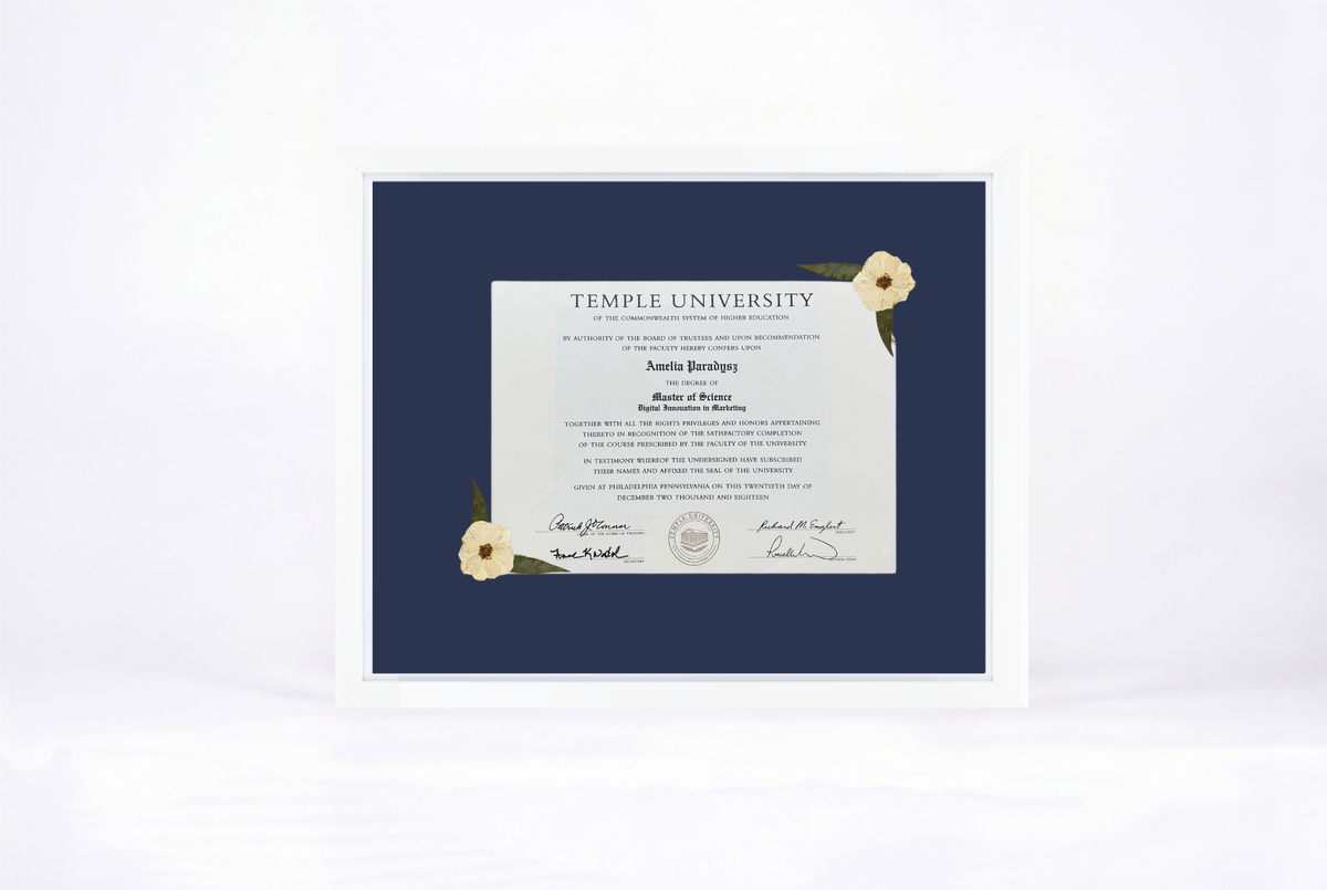 Pressed Flower Diploma Frame | 16x20 Graduation Keepsake