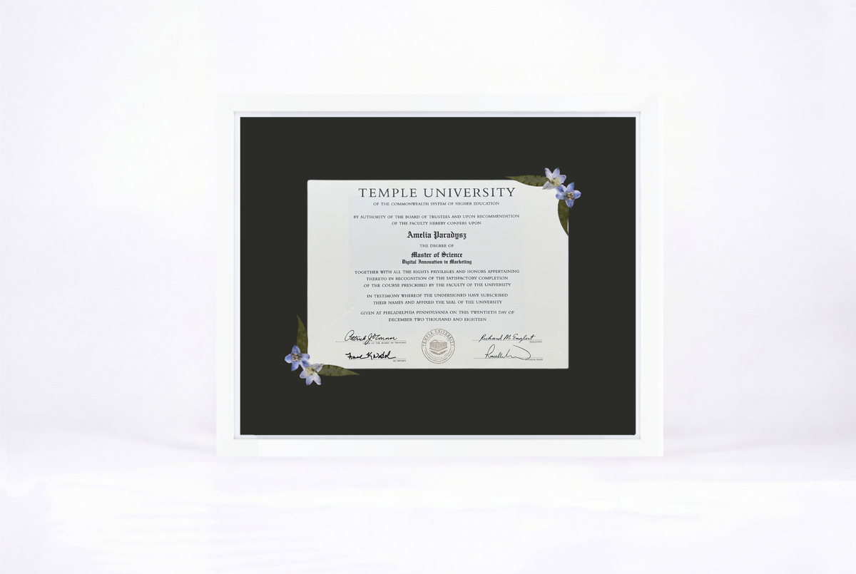 Pressed Flower Diploma Frame | 16x20 Graduation Keepsake