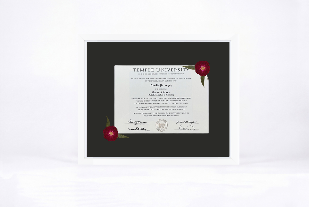 Pressed Flower Diploma Frame | 16x20 Graduation Keepsake