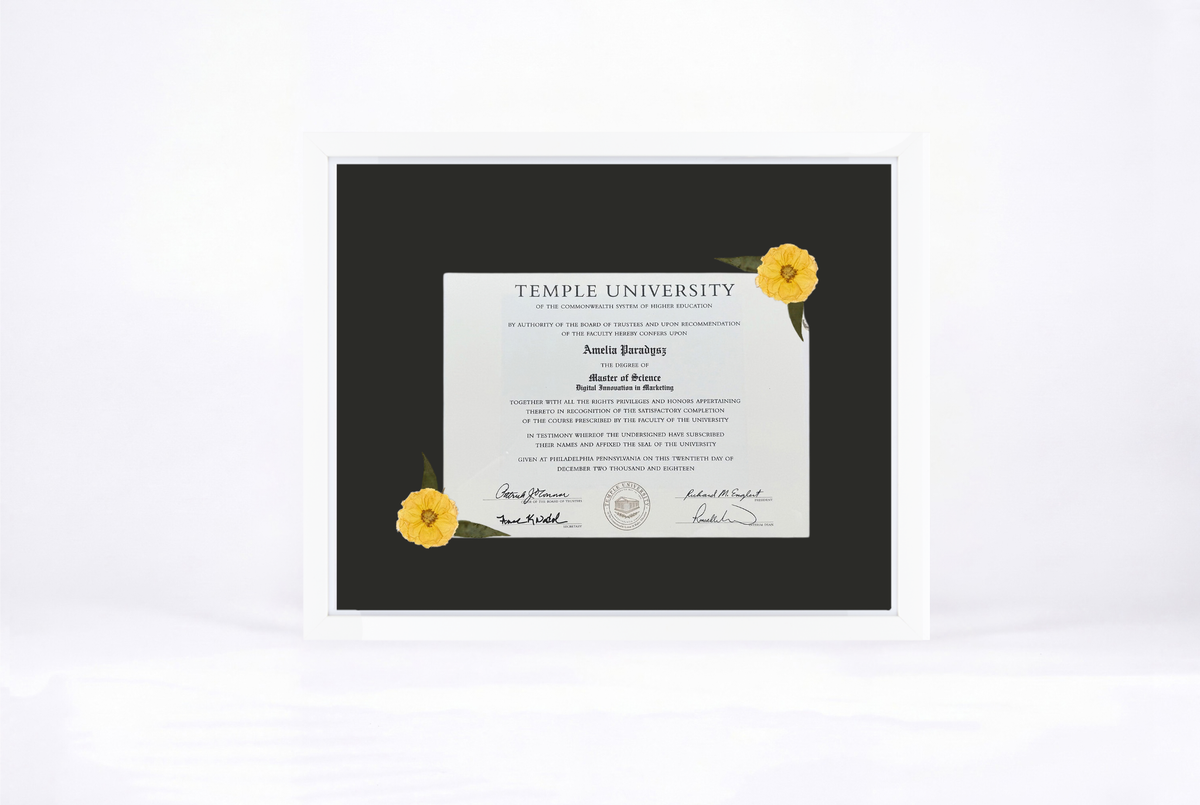 Pressed Flower Diploma Frame | 16x20 Graduation Keepsake