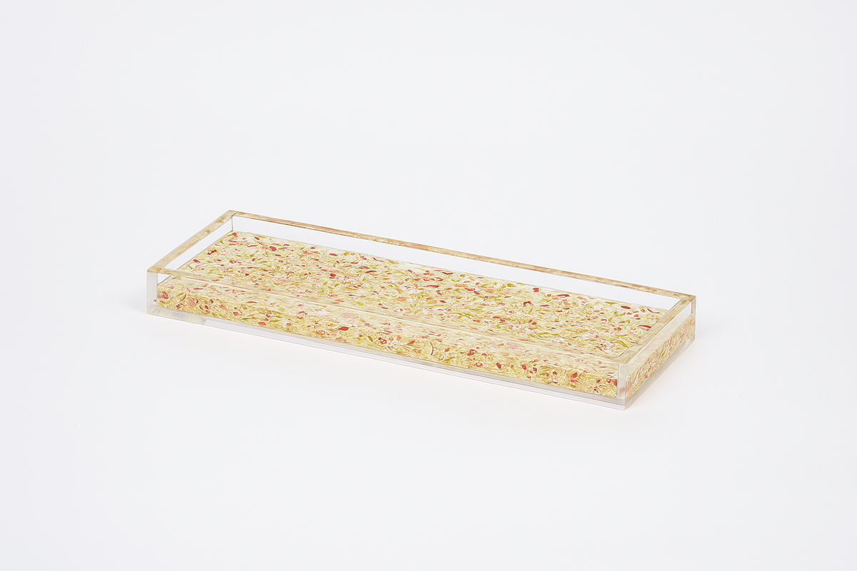 Dried Petal Confetti Resin Display Tray | 13x4