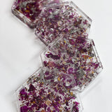 Dried Petal Confetti Resin Coasters | 4x4 | Set of 4