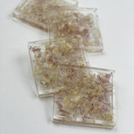 Square dried petal confetti resin coasters