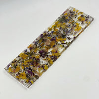 Dried Petal Confetti Resin Display Tray | 13x4