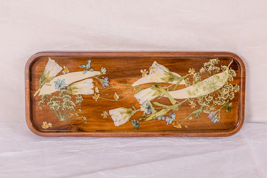 A Lovely Day | Wooden Pressed Flower Resin Tray