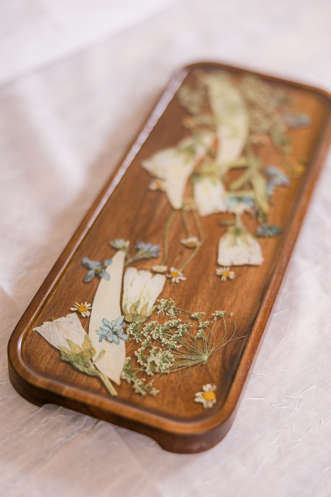 A Lovely Day | Wooden Pressed Flower Resin Tray