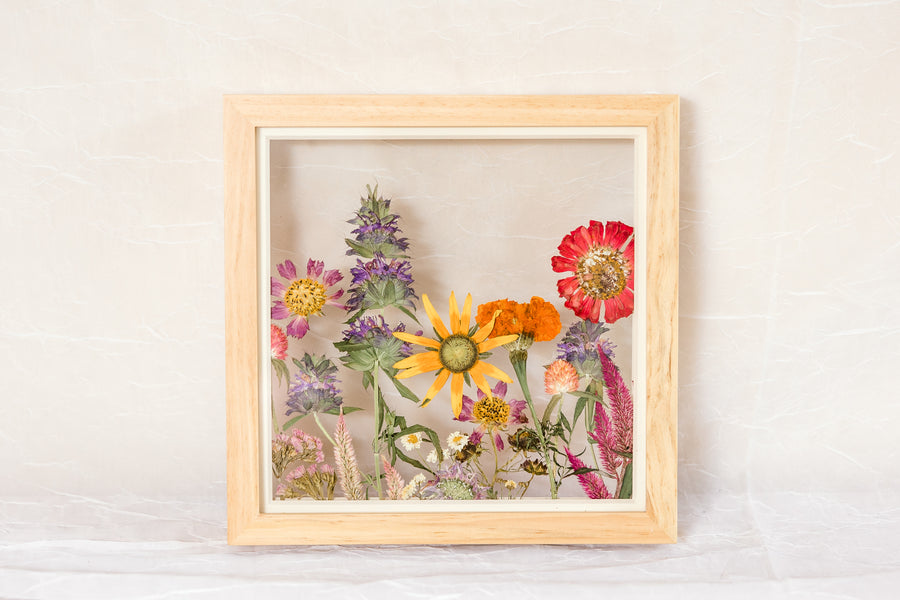 Late Summer Stroll | Field Style Pressed Flower Frame | 10x10