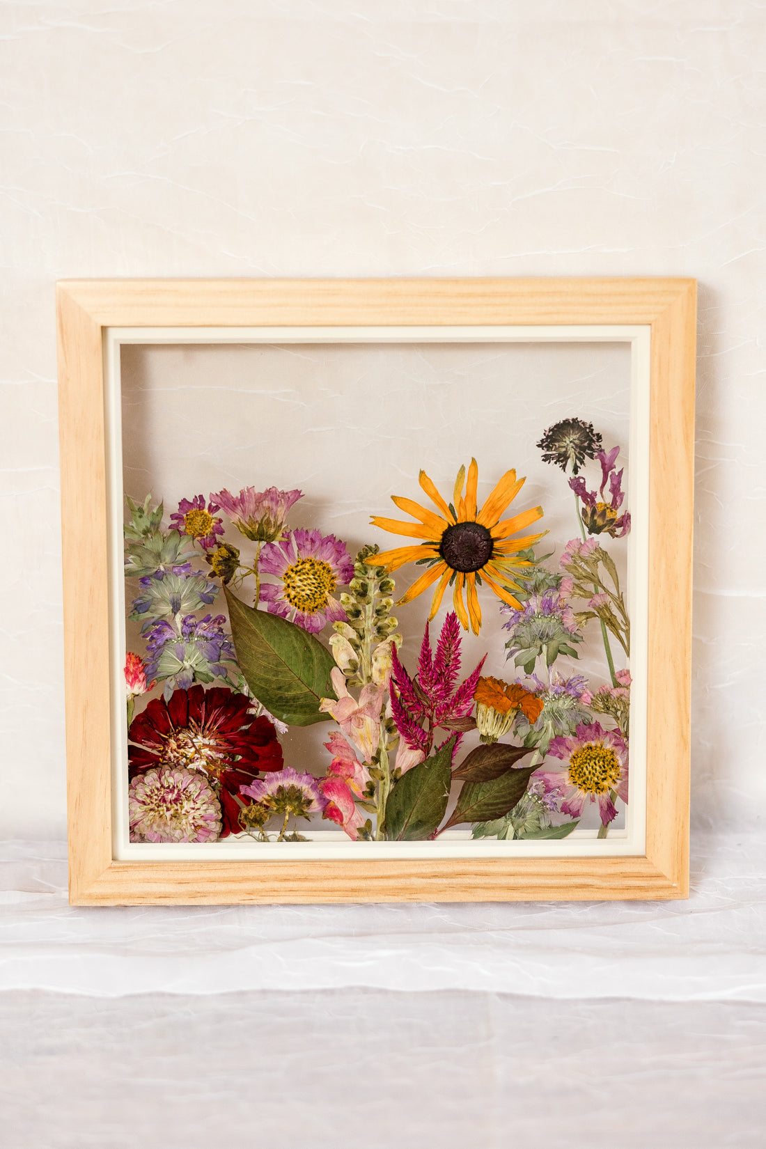 Splash of Summer | Field Style Pressed Flower Frame | 10x10