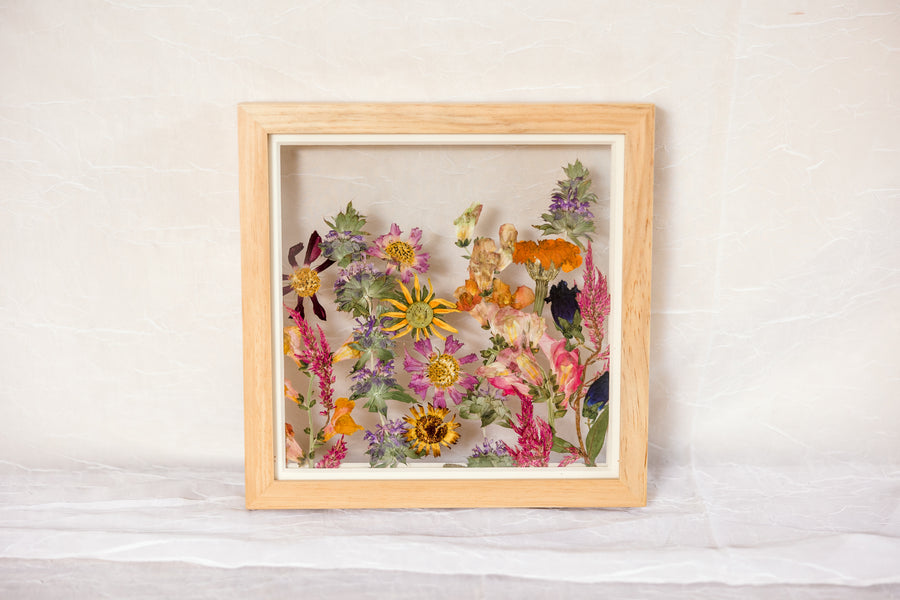 Farm Flower Meadow | Field Style Pressed Flower Frame | 10x10