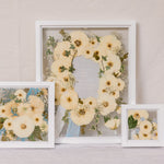 The Gallery pressed wedding flowers bundle deal with white wood frames 