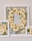 The Gallery pressed wedding flowers bundle deal with white wood frames 