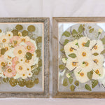 Two pressed wedding bouquets in 16x20" barn wood frames