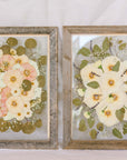 Two pressed wedding bouquets in 16x20" barn wood frames