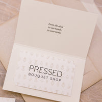 Example of Pressed Bouquet Shop's physical gift card