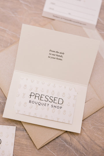 Example of Pressed Bouquet Shop's physical gift card