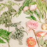 Fresh wedding bouquet flowers getting ready to be pressed for a modern bouquet preservation