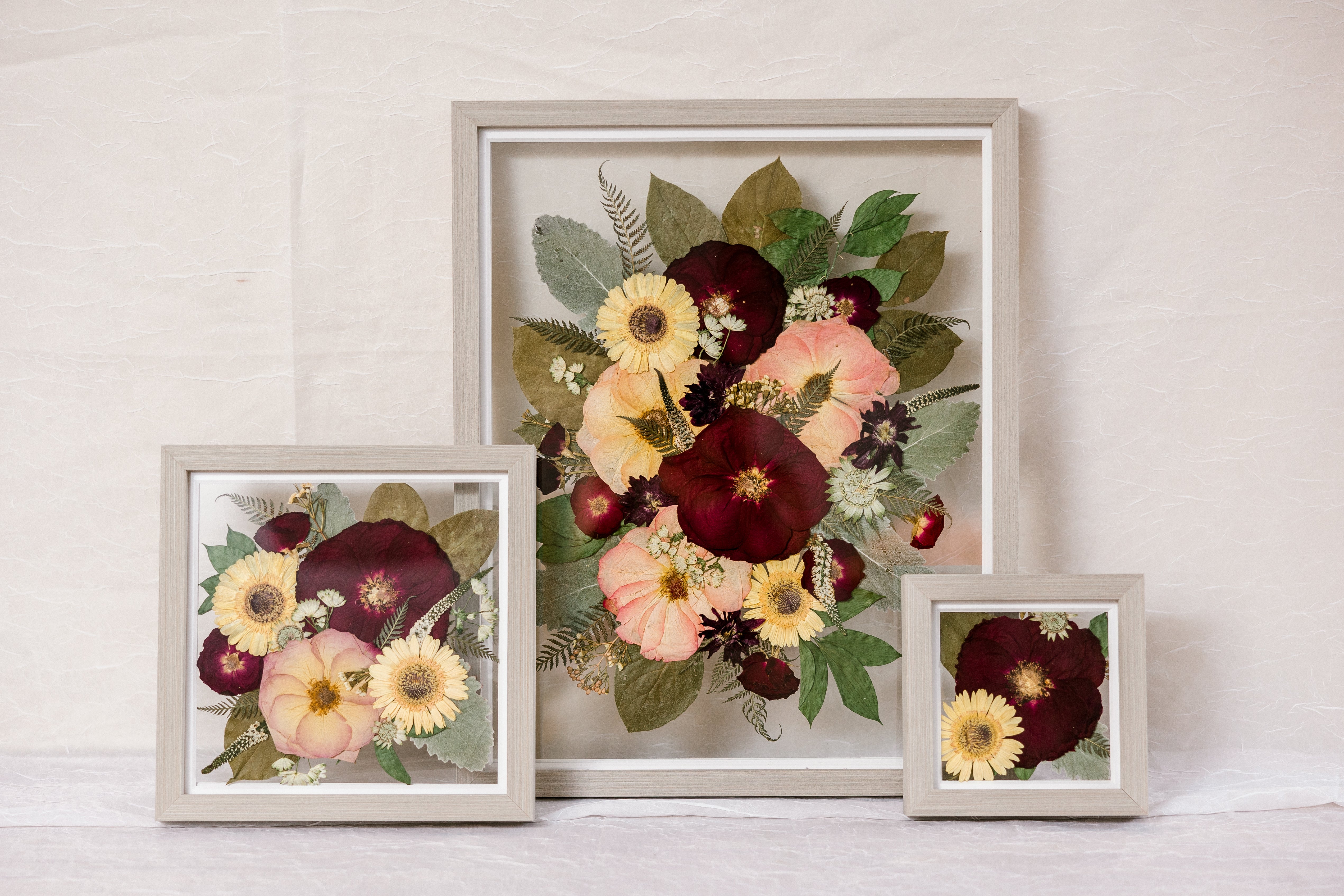 The gallery bundle with a 16x20 frame, 10x10, small frame, and a 6x6, mini frame.