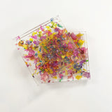 Pride month petal confetti coasters