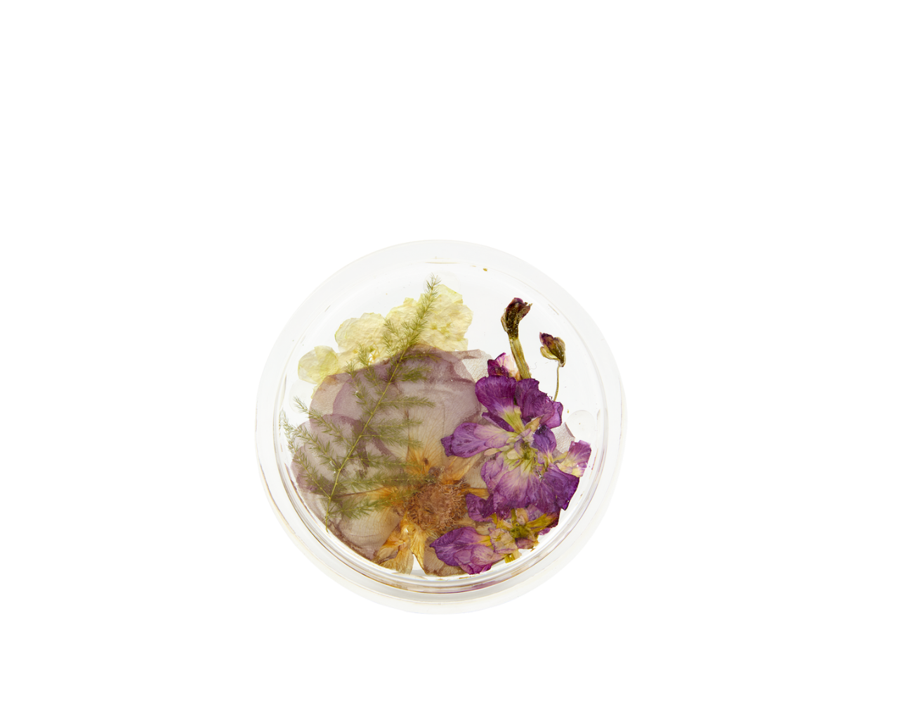 Circle pressed flower resin ring dish