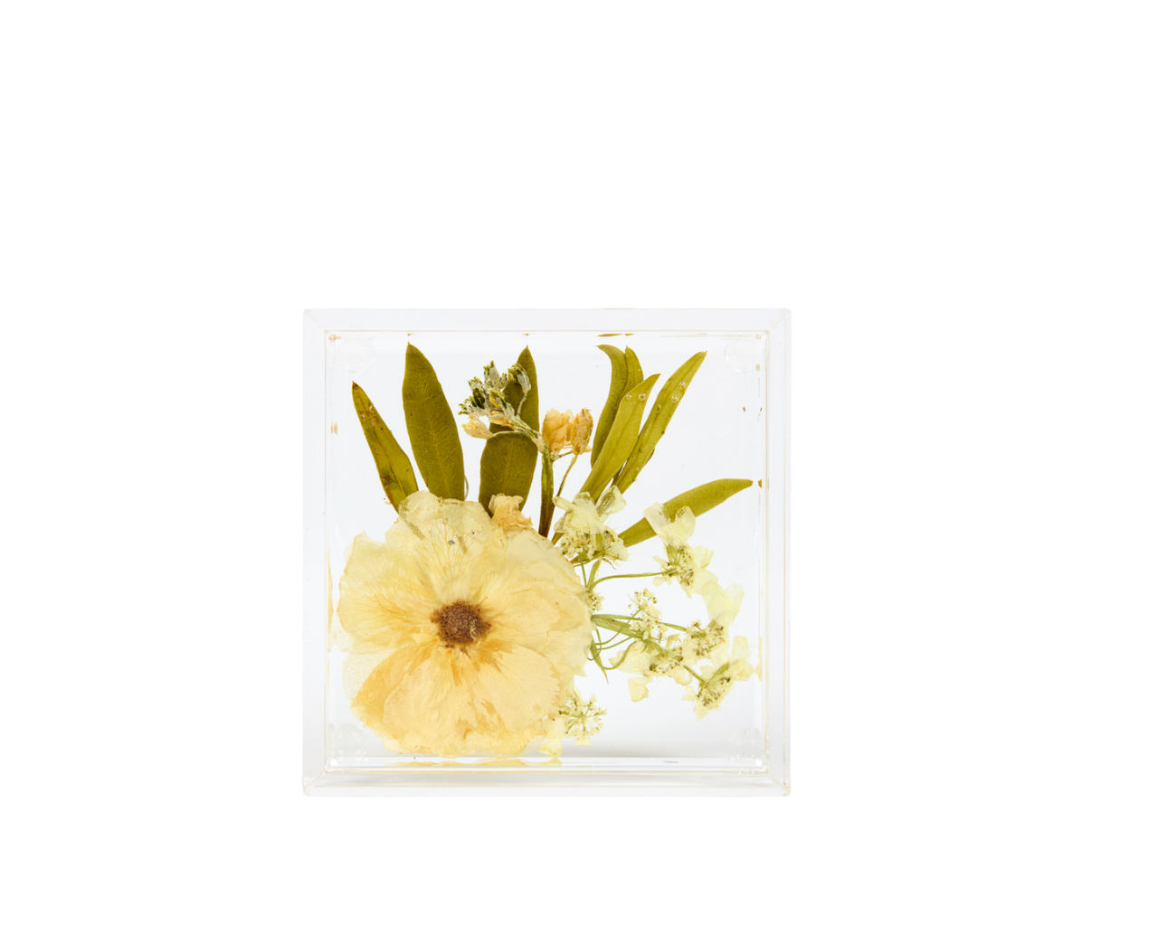 Square pressed flower resin ring dish